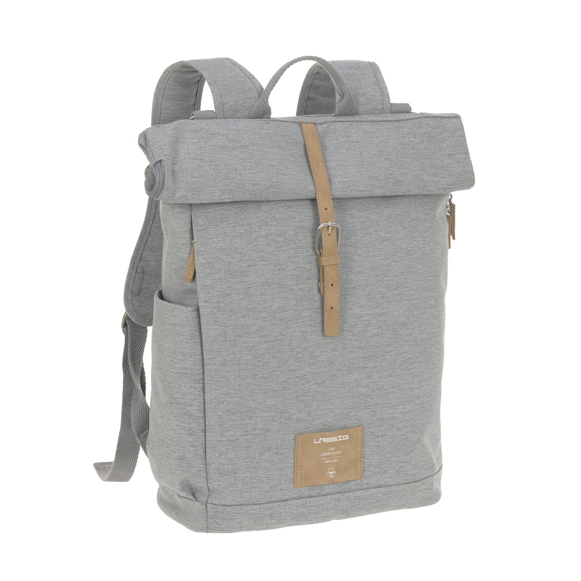 Lässig Wickelrucksack - Rolltop Backpack Grey Melange