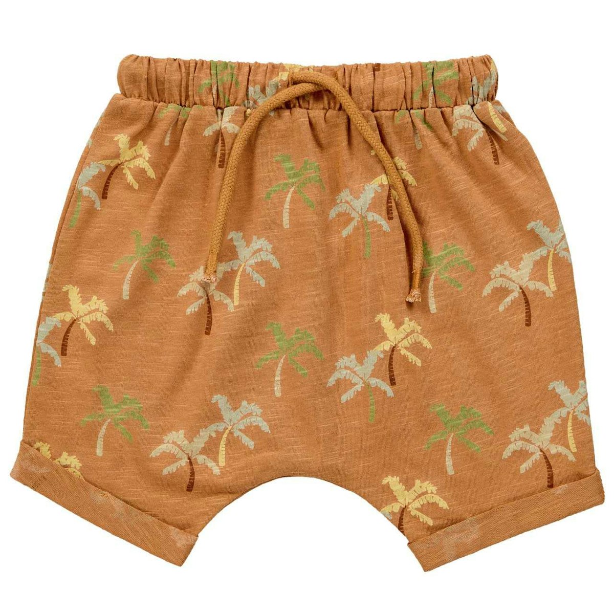 Lässig bequeme Haremhose Palmen braun 86/92 Lässig bequeme Haremhose Palmen braun 86/92