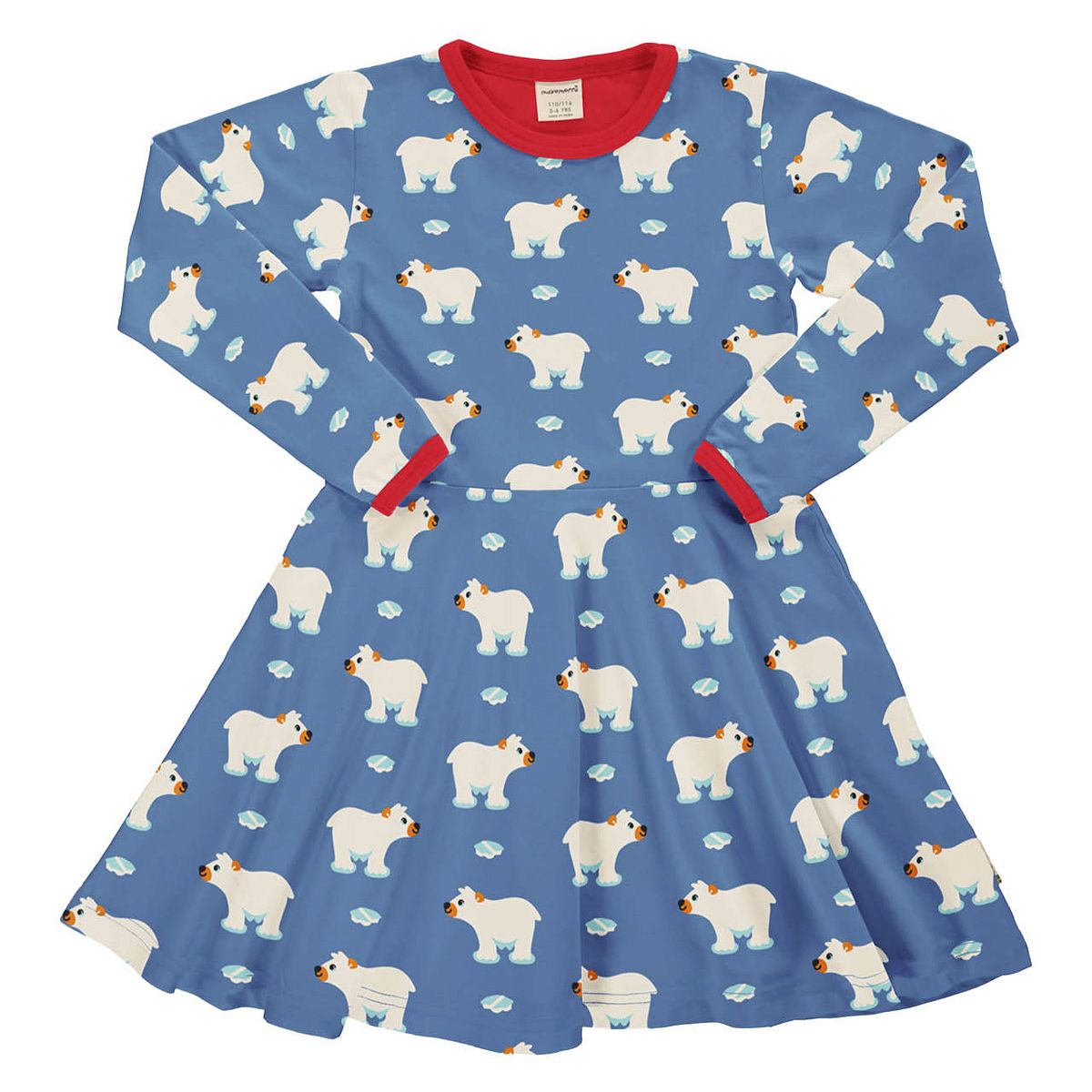 Langarm Flatterkleid Eisbär blau 104/110 Langarm Flatterkleid Eisbär blau 104/110