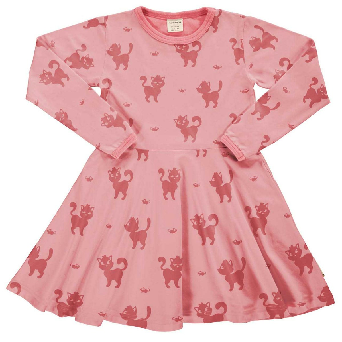 Langarm Flatterkleid Katzen rosa im Mono Look 122/128 Langarm Flatterkleid Katzen rosa im Mono Look 122/128