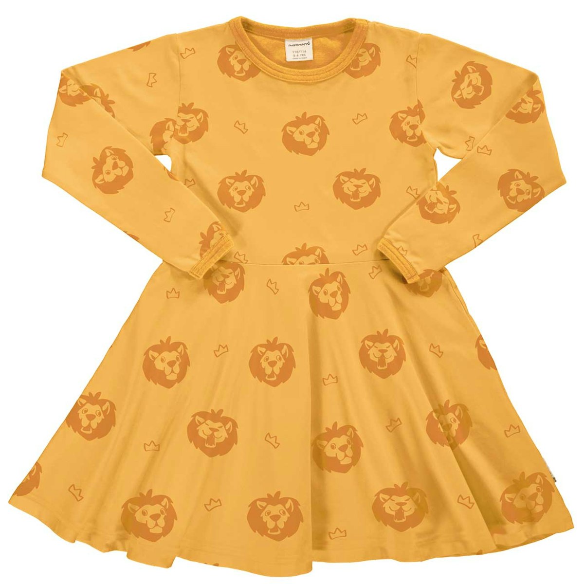 Langarm Flatterkleid Löwen gelb im Mono Look 98/104 Langarm Flatterkleid Löwen gelb im Mono Look 98/104