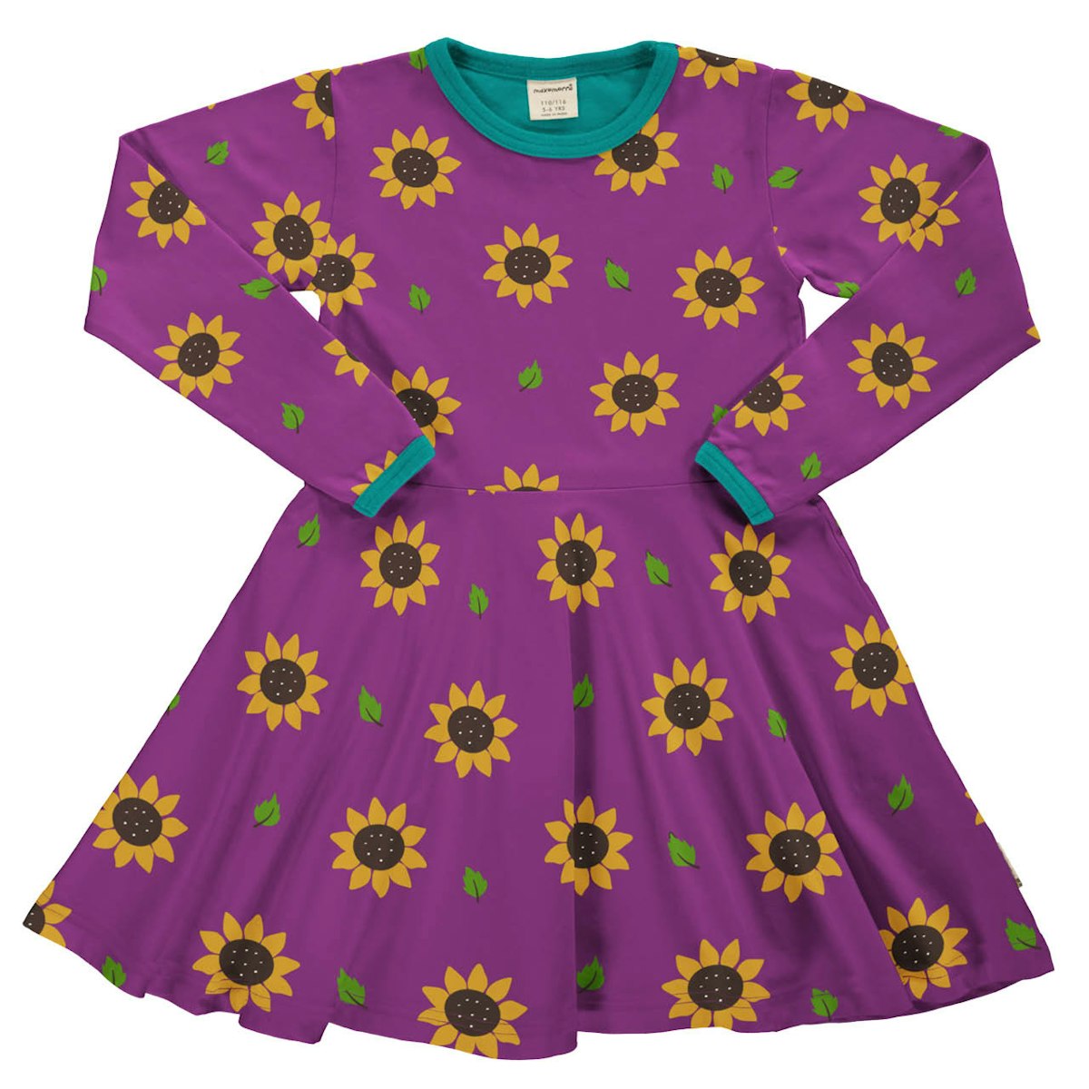 Langarm Flatterkleid Sonnenblumen lila 98/104 Langarm Flatterkleid Sonnenblumen lila 98/104