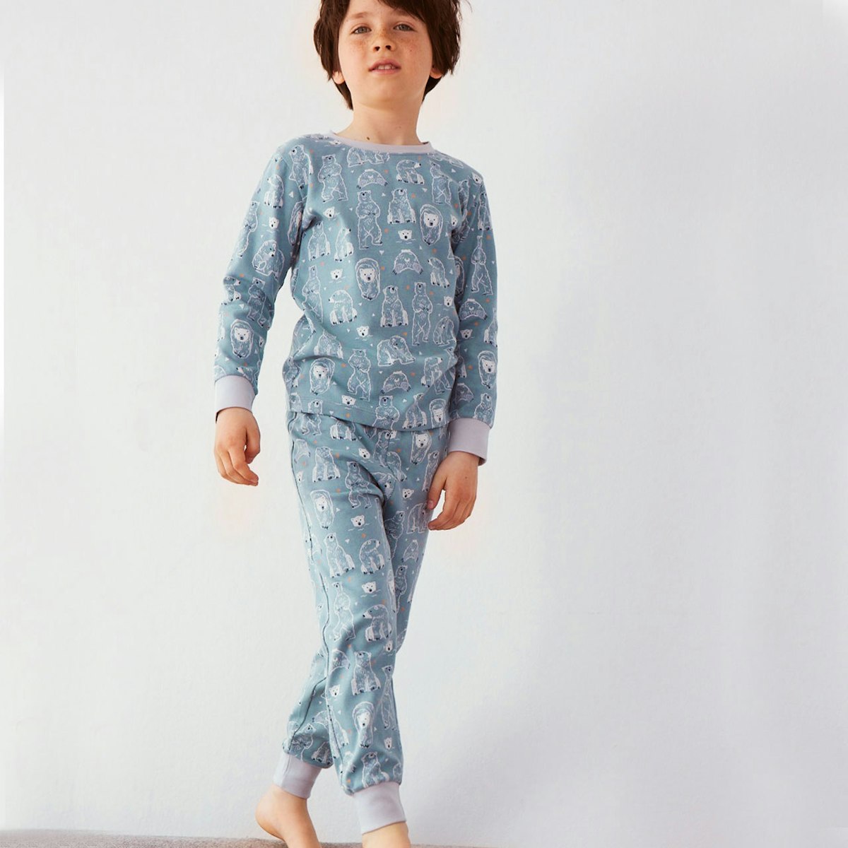 Langarm Schlafanzug Interlock Eisbär blau 146 Langarm Schlafanzug Interlock Eisbär blau 146