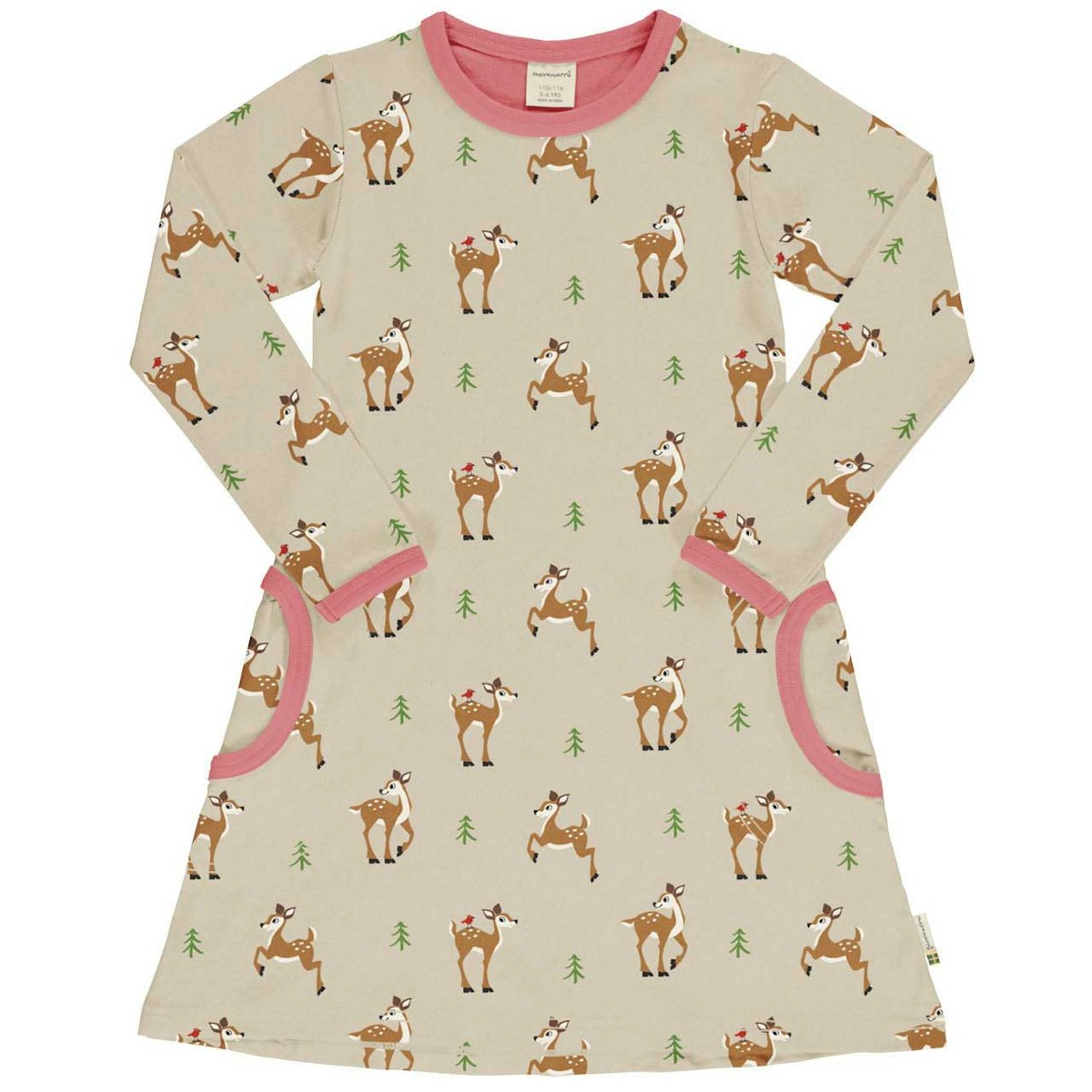 Langarmkleid mit Taschen Rehe beige 98/104 Langarmkleid mit Taschen Rehe beige 98/104