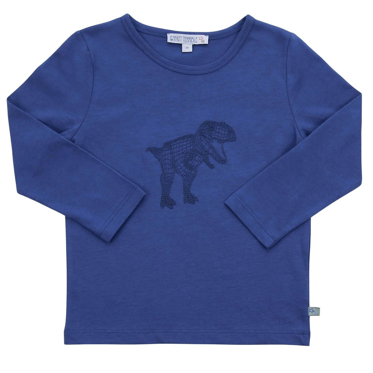 Langarmshirt Dinosaurier-Stickerei kobaltblau 140 Langarmshirt Dinosaurier-Stickerei kobaltblau 140