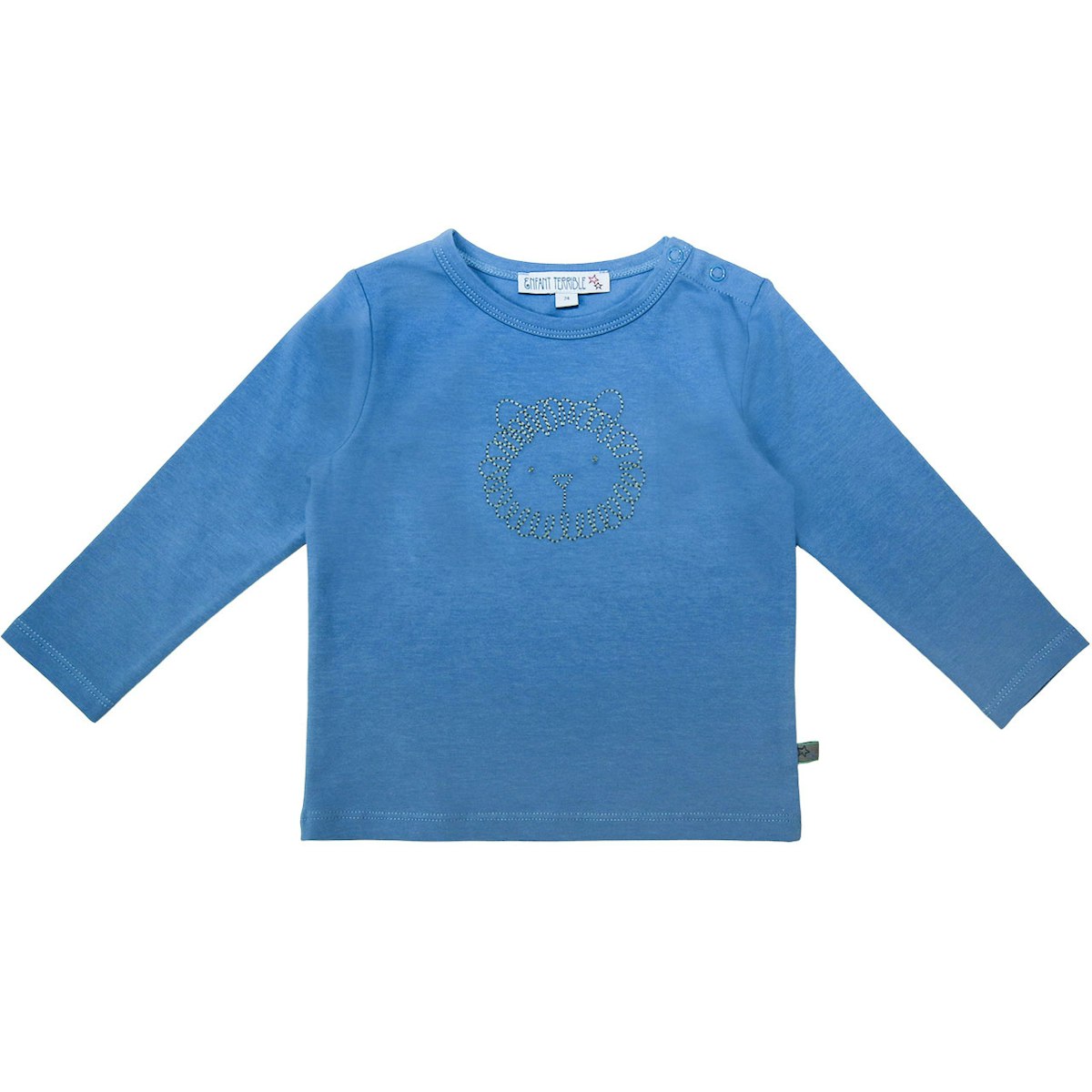 Langarmshirt Löwen-Stickerei in blau 62 Langarmshirt Löwen-Stickerei in blau 62
