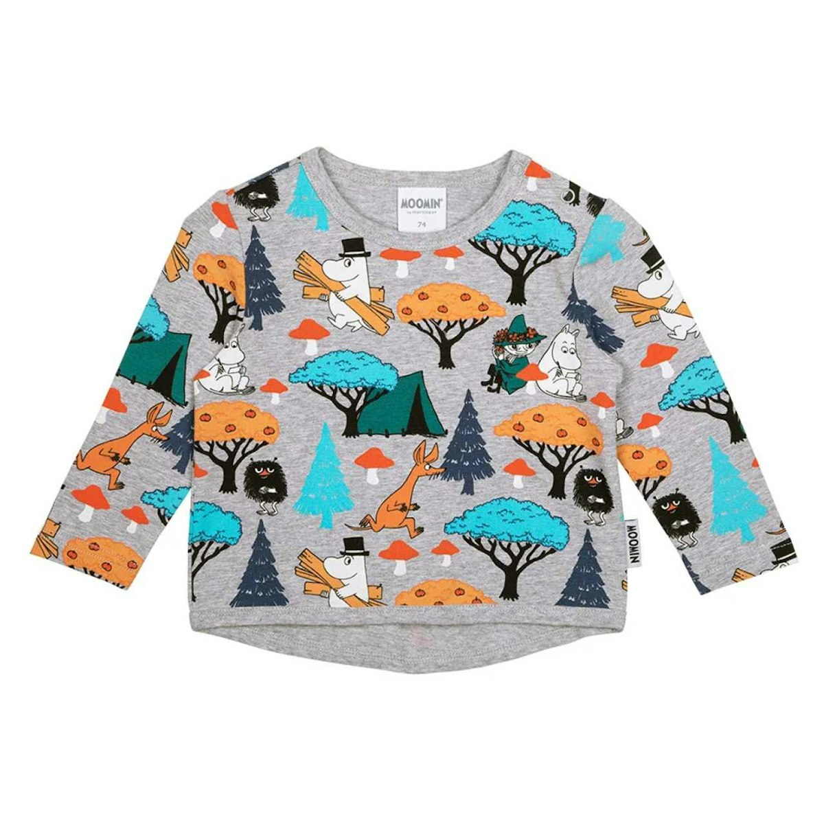 Langarmshirt Mumin-Motive grau meliert 86 Langarmshirt Mumin-Motive grau meliert 86