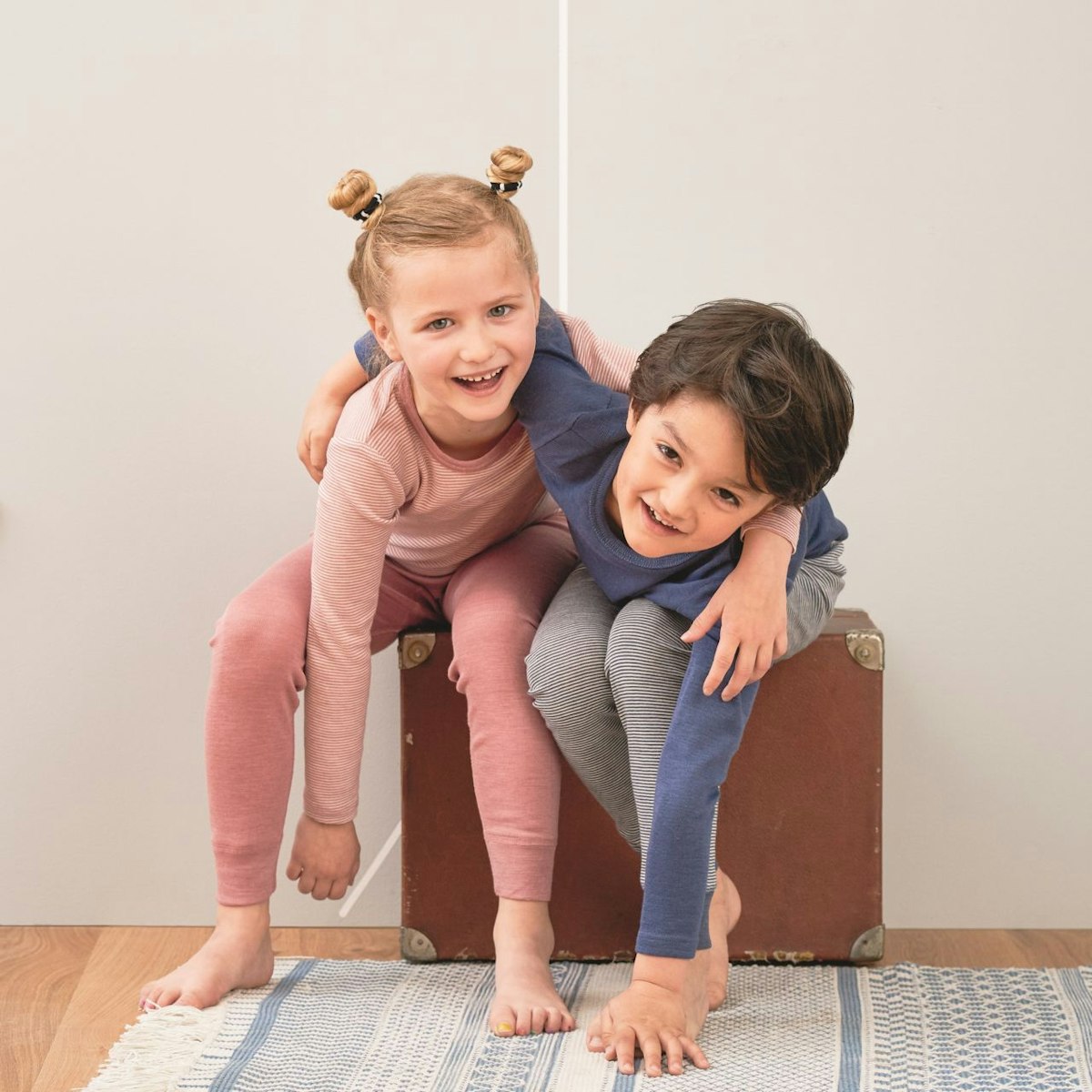 Langarmshirt Wolle/Seide altrosa Streifen 140 Langarmshirt Wolle/Seide altrosa Streifen 140