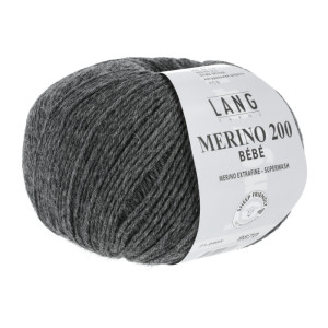 Lange Garne Merino 200 Bebe Garn 405 Dunkel Grau Melange von Lang Yarns