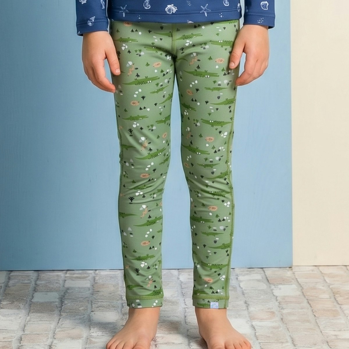Lange UV Badeleggings Krokodile grün 98/104 Lange UV Badeleggings Krokodile grün 98/104