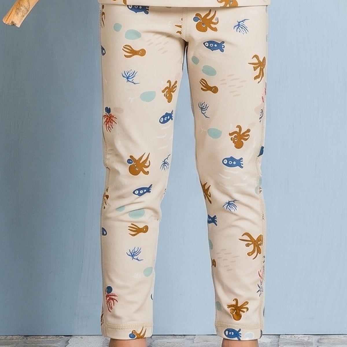 Lange UV Badeleggings Meerestiere beige 98/104 Lange UV Badeleggings Meerestiere beige 98/104
