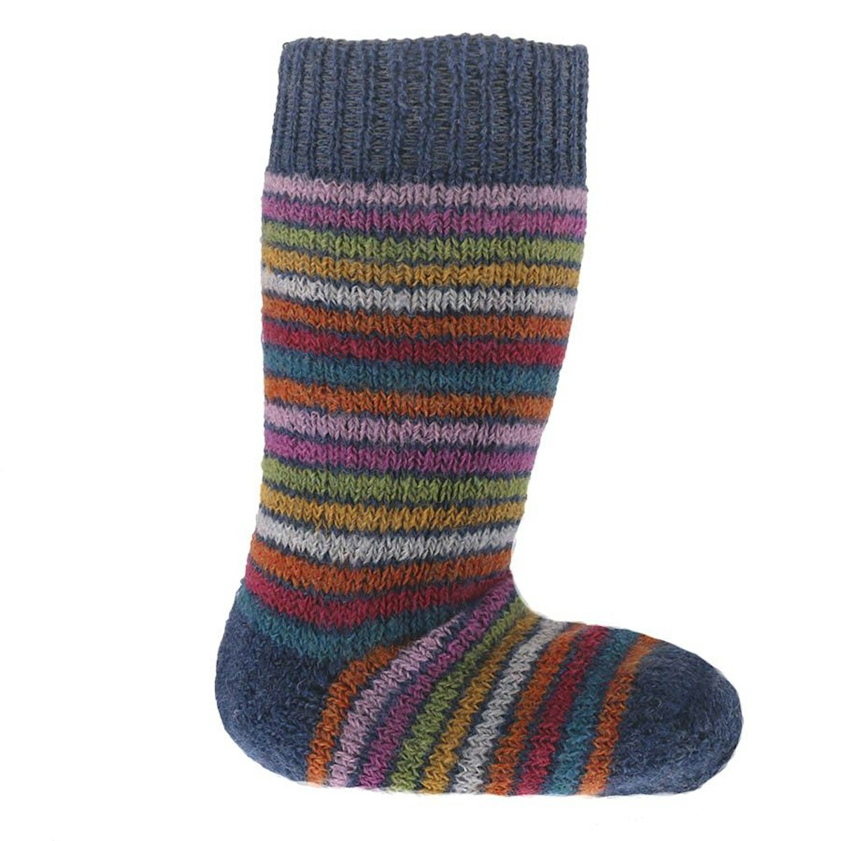 Lange Vollplüsch Socken Wolle warm dick blau 23/24 Lange Vollplüsch Socken Wolle warm dick blau 23/24