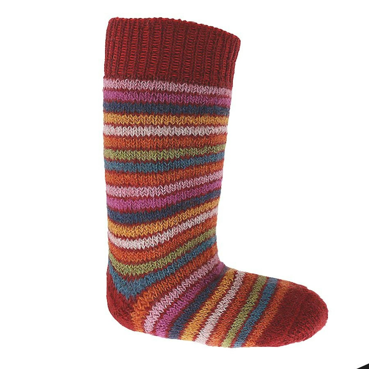 Lange Vollplüsch Socken Wolle warm dick rot 21/22 Lange Vollplüsch Socken Wolle warm dick rot 21/22