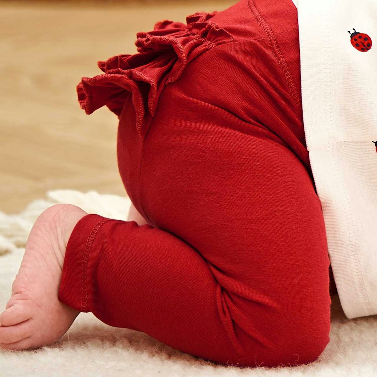 Leggings Hose Rüschen am Po rot 92 Leggings Hose Rüschen am Po rot 92