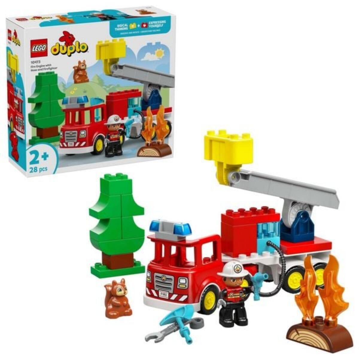Lego - Duplo Löschauto mit Schlauch und Feuerwehrmann Lego - Duplo Löschauto mit Schlauch und Feuerwehrmann