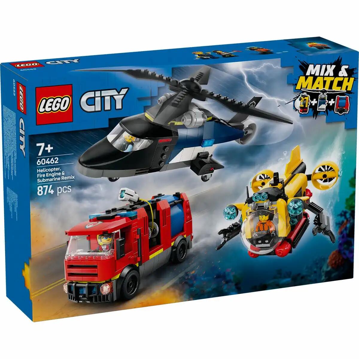 Lego - LEGO CITY Fahrzeuge Kombinationsset mit Hubschrauber Löschau Lego - LEGO CITY Fahrzeuge Kombinationsset mit Hubschrauber Löschau