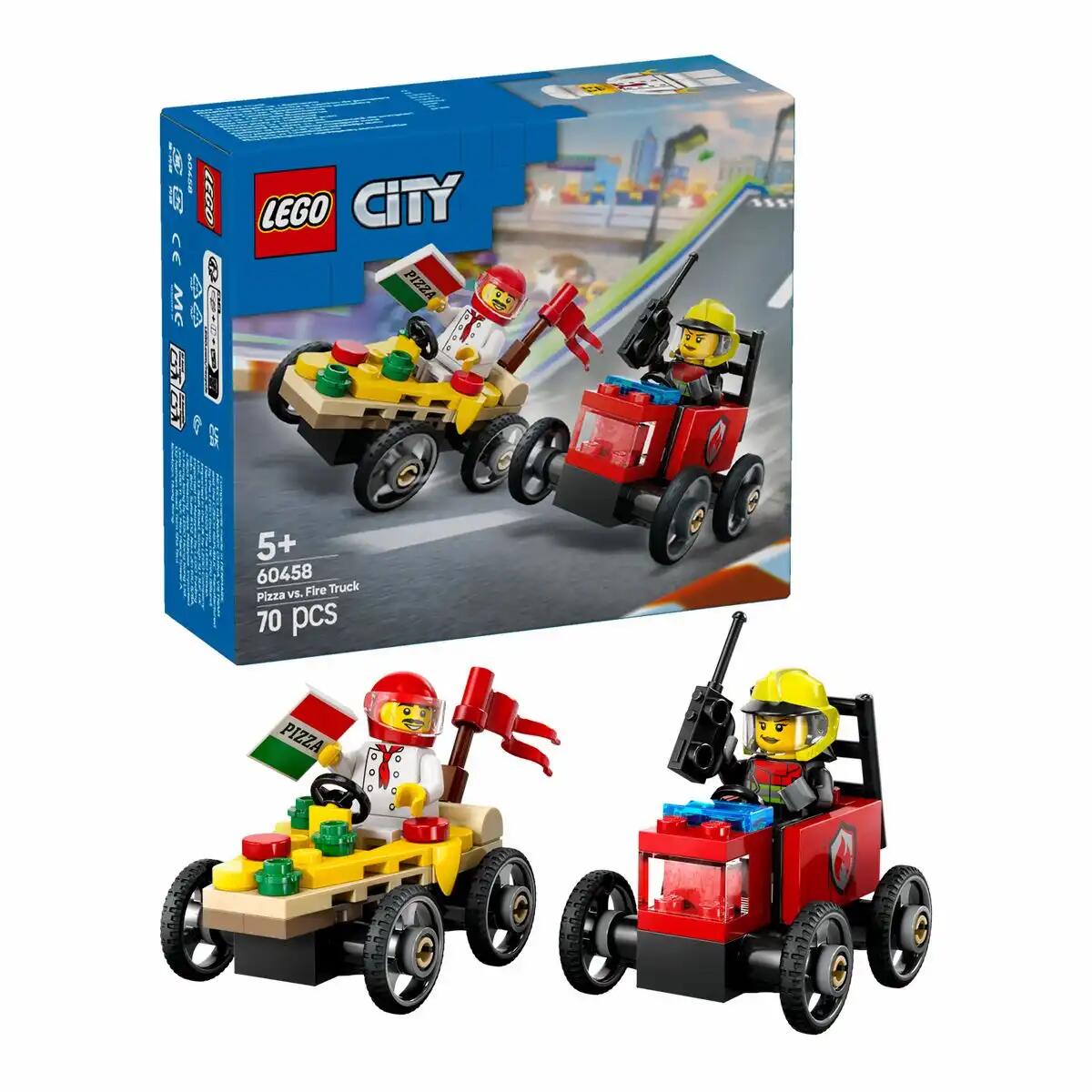 Lego - Lego City Fahrzeuge Pizzalieferwagen vs. Löschauto Lego - Lego City Fahrzeuge Pizzalieferwagen vs. Löschauto