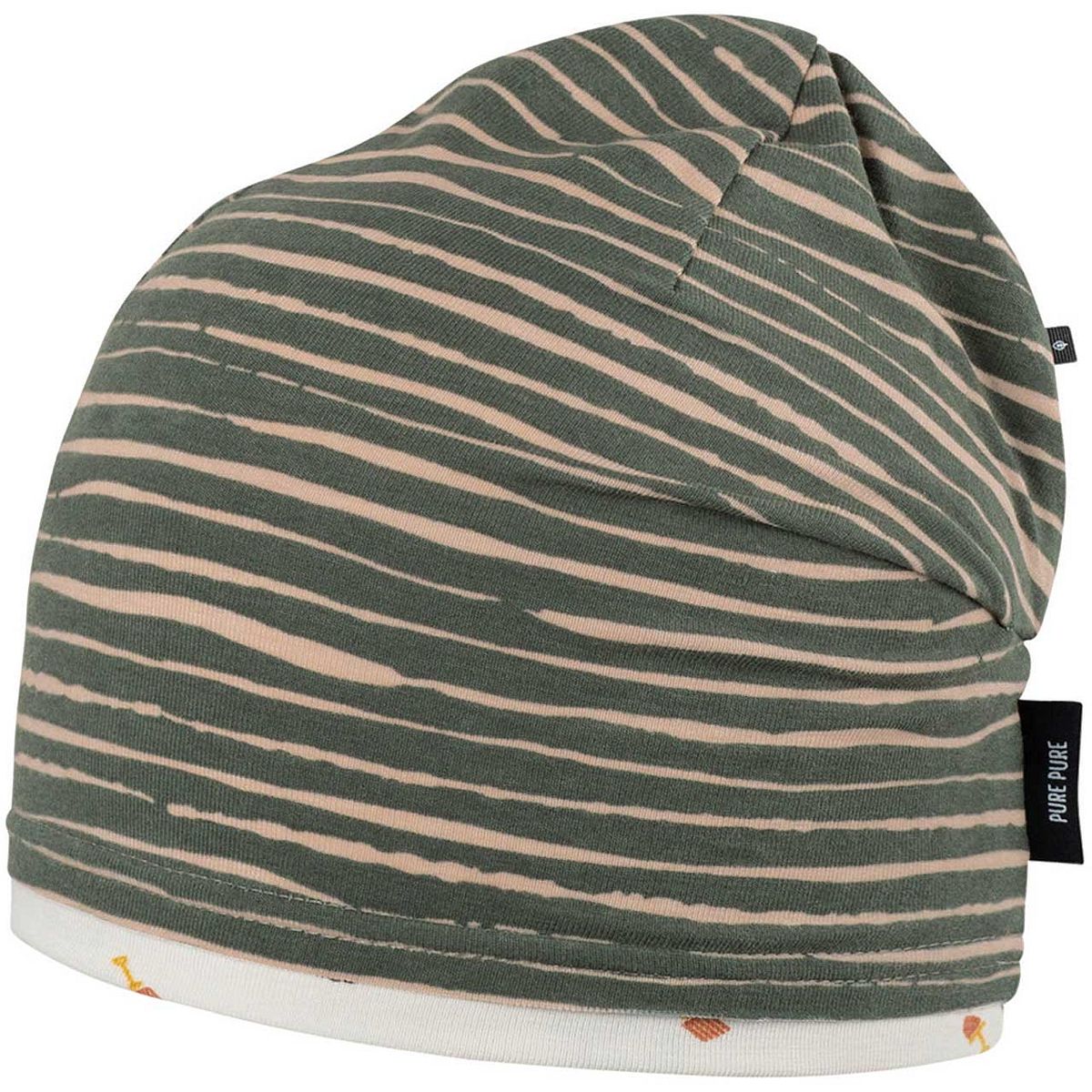 Leichte Beanie Streifen dunkelgrün 47/49 Leichte Beanie Streifen dunkelgrün 47/49