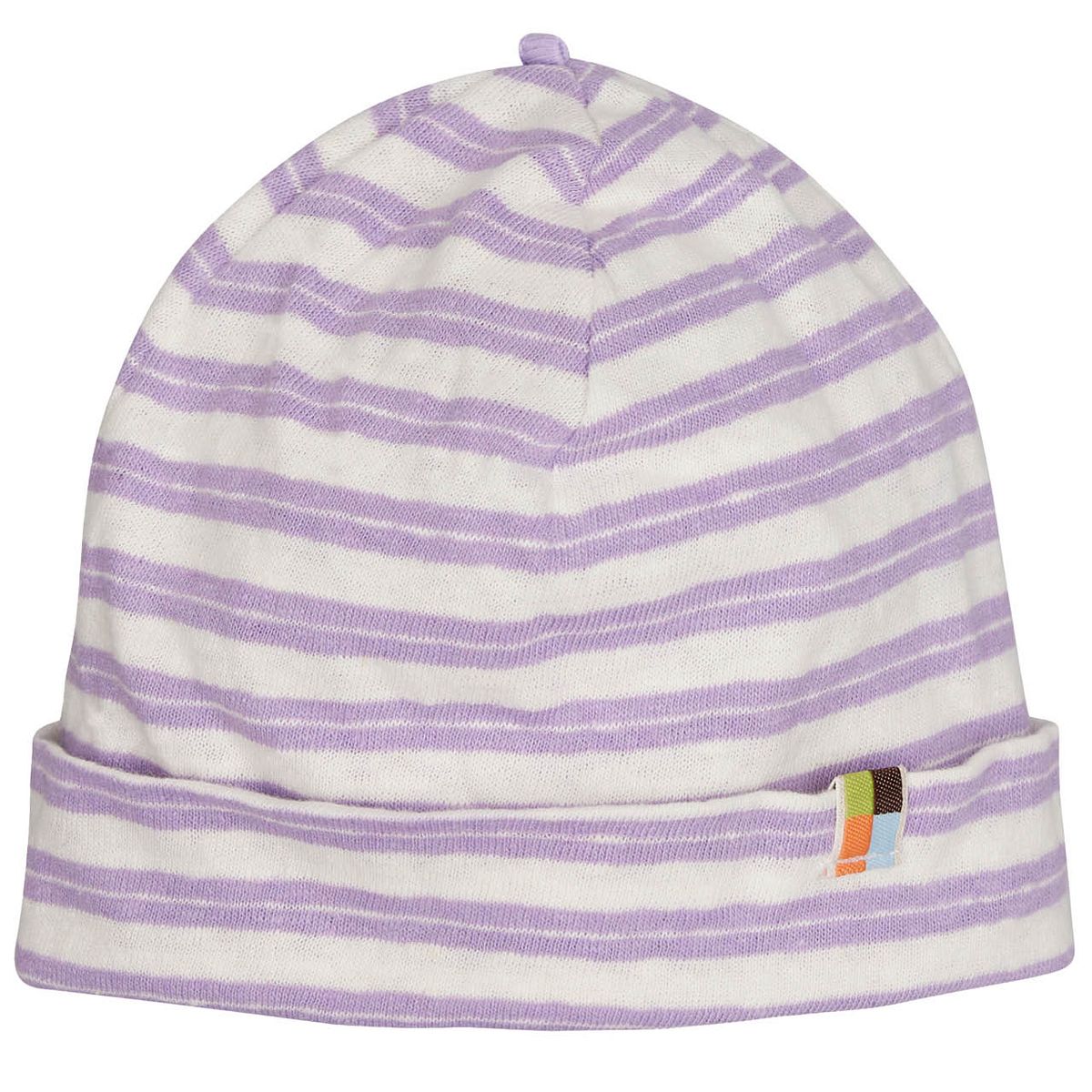 Leichte Leinen Mütze flieder geringelt 122 Leichte Leinen Mütze flieder geringelt 122