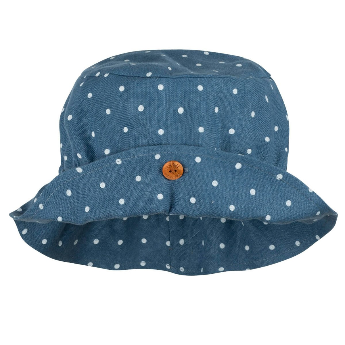 Leichte Leinen Sommermütze jeans-blau Punkte 55 Leichte Leinen Sommermütze jeans-blau Punkte 55