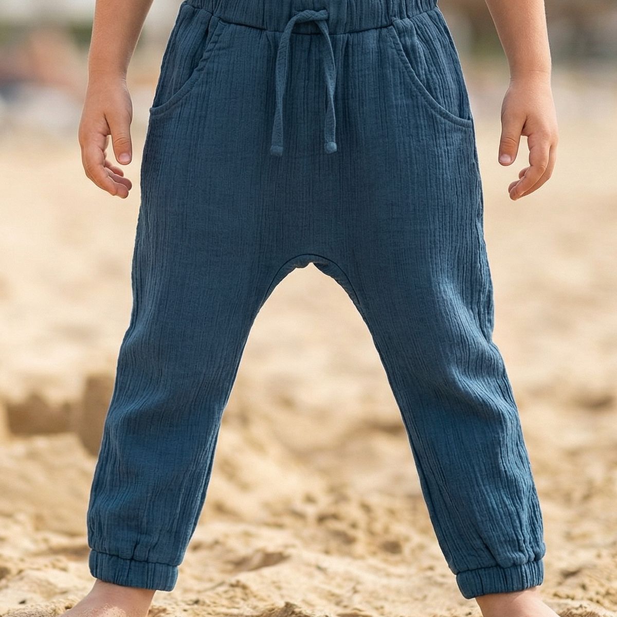 Leichte Musselin Hose petrol 122 Leichte Musselin Hose petrol 122