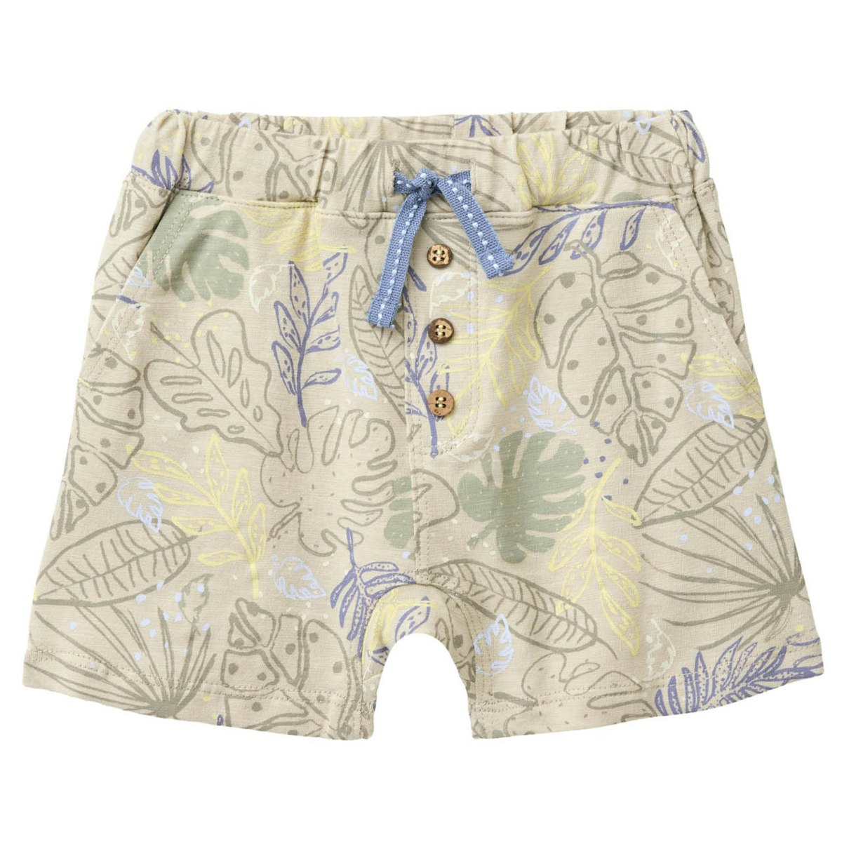 Leichte Shorts tropische Blätter khaki 104 Leichte Shorts tropische Blätter khaki 104