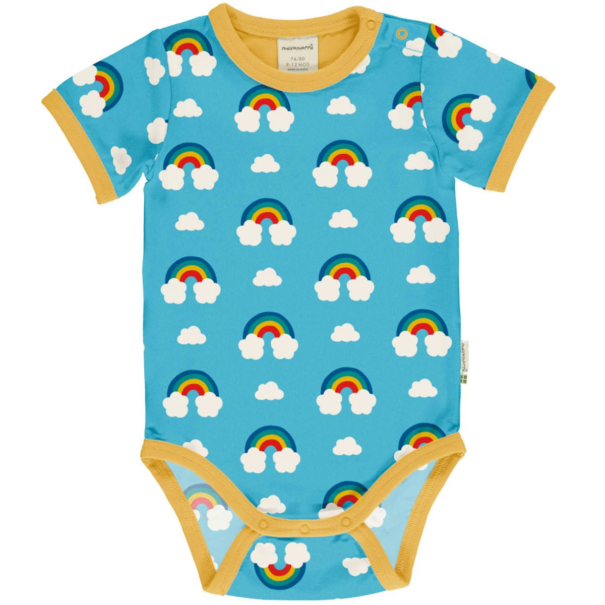 Leichter Body kurzarm Regenbogen hellblau 62/68 Leichter Body kurzarm Regenbogen hellblau 62/68