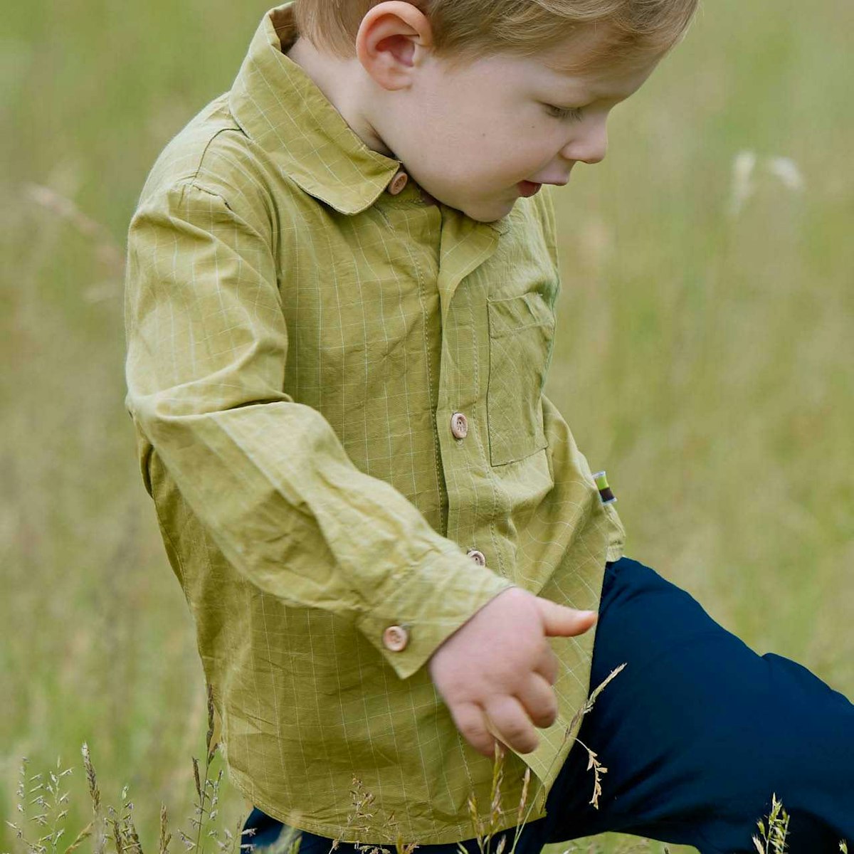 Leichtes Hemd Webstoff hellgrün kariert 86/92 Leichtes Hemd Webstoff hellgrün kariert 86/92