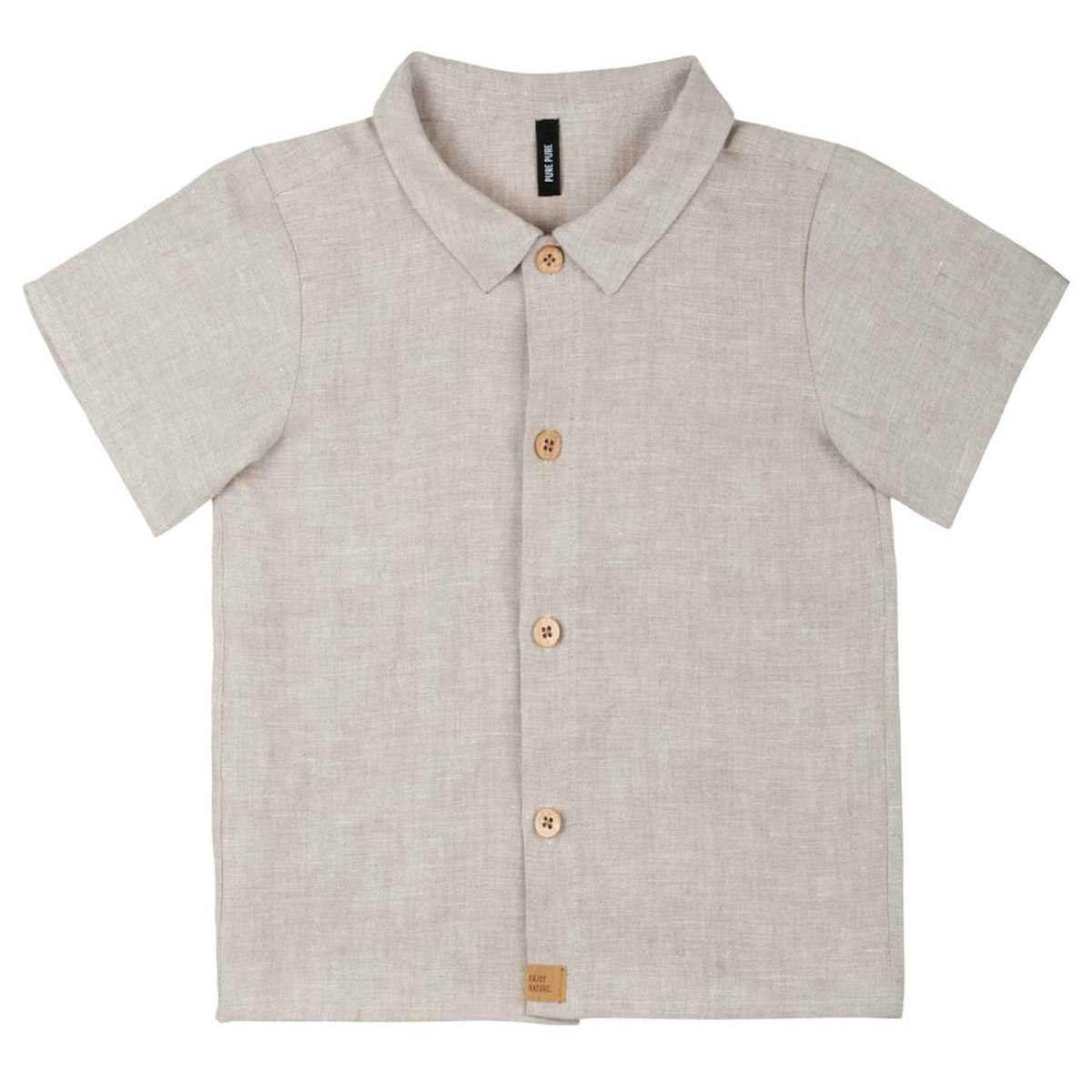 Leichtes Hemd kurzarm Leinen beige 86 Leichtes Hemd kurzarm Leinen beige 86