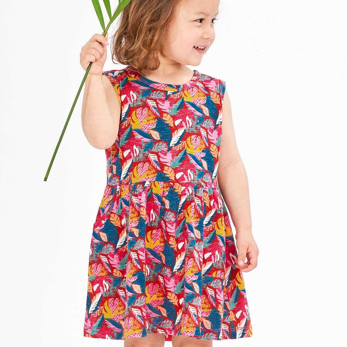 Leichtes Kleid bunte Blätter 110/116 Leichtes Kleid bunte Blätter 110/116