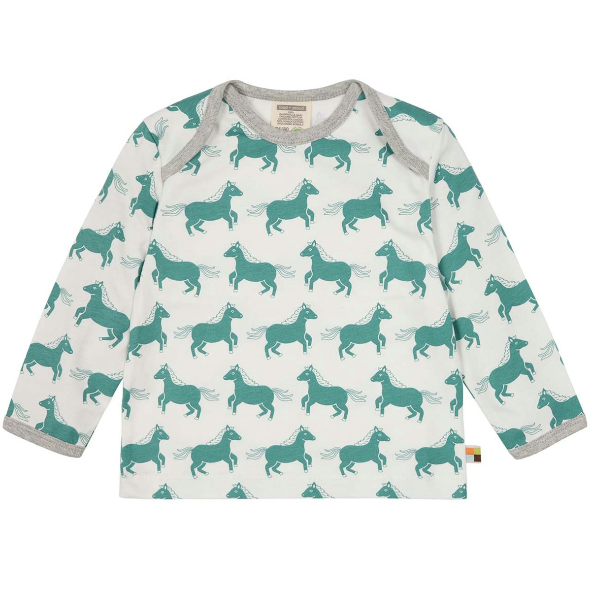 Leichtes Shirt langarm Pferd petrol 62/68 Leichtes Shirt langarm Pferd petrol 62/68