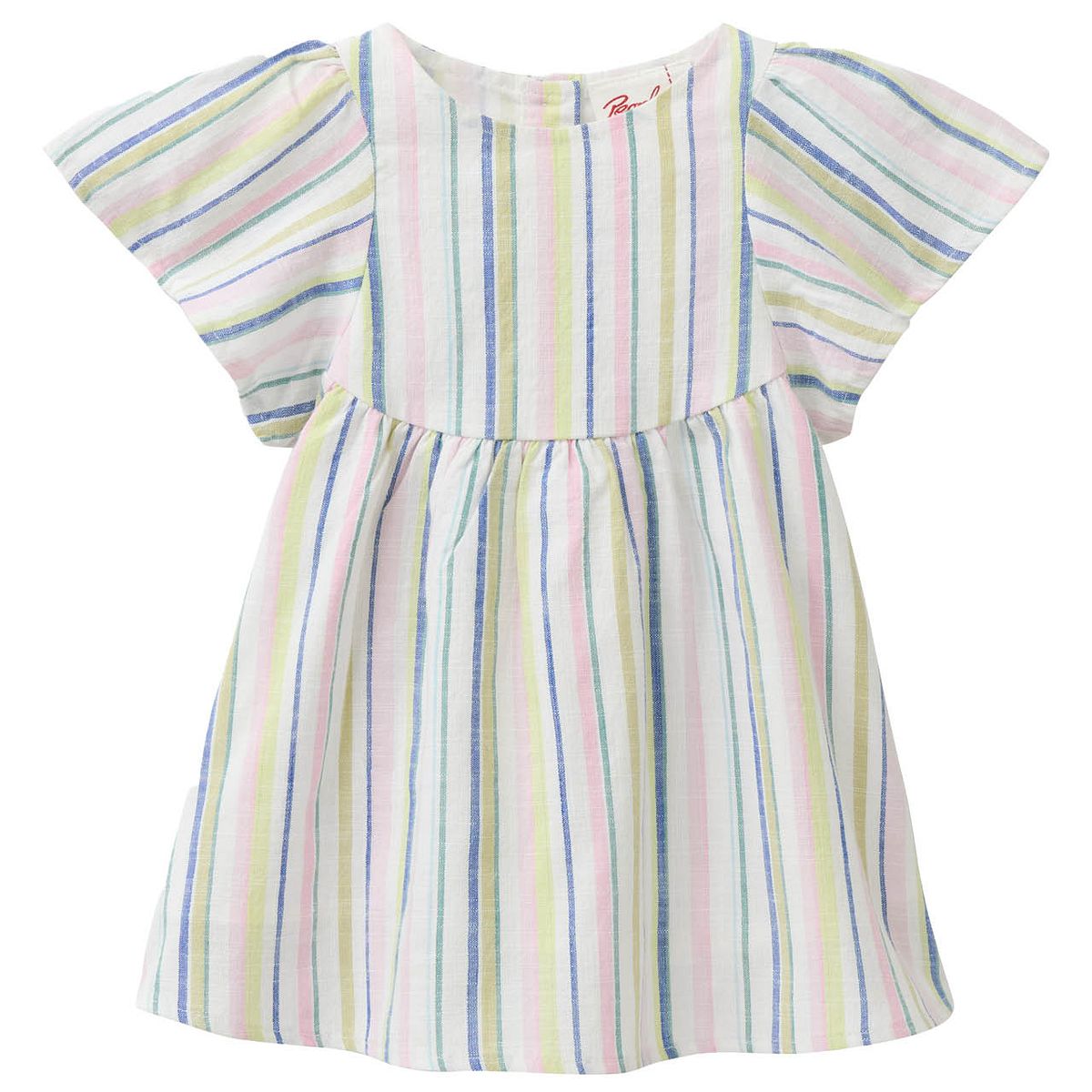 Leichtes bunt gestreiftes Web-Kleid 74/80 Leichtes bunt gestreiftes Web-Kleid 74/80