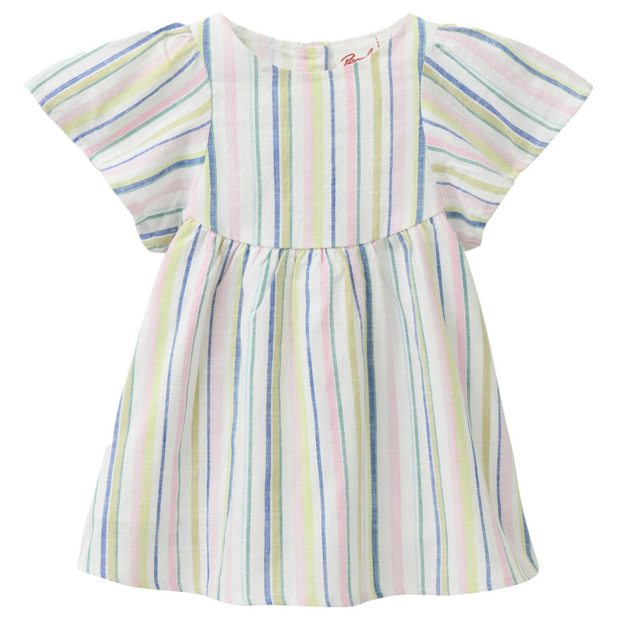 Leichtes bunt gestreiftes Web-Kleid 86/92 Leichtes bunt gestreiftes Web-Kleid 86/92