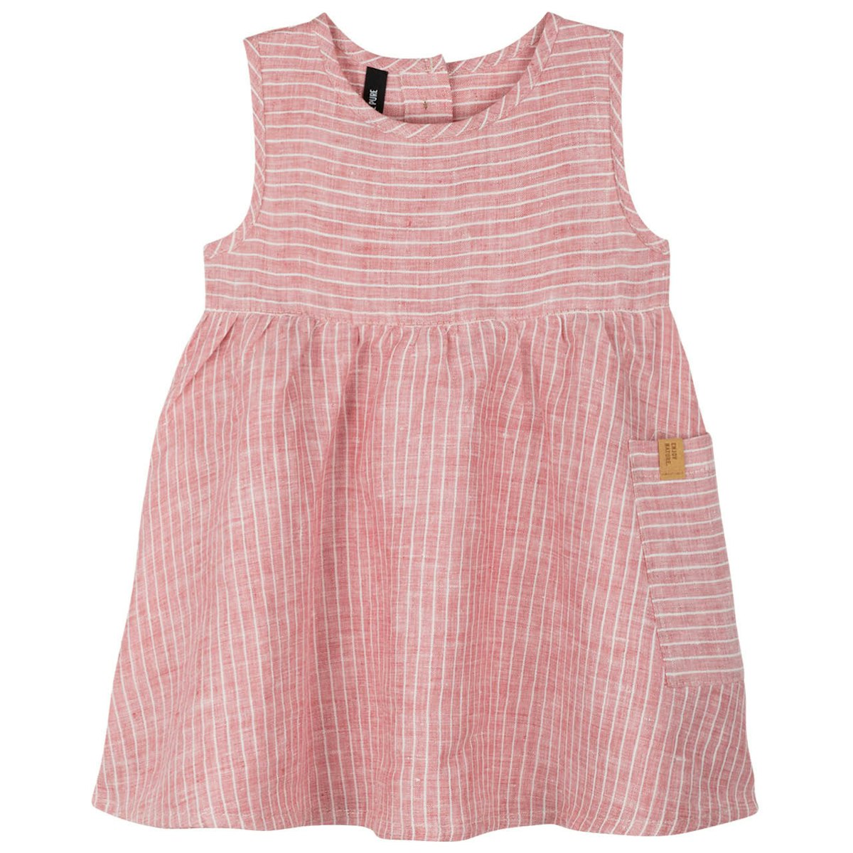 Leinen Mädchen Sommerkleid dunkel mauve 98 Leinen Mädchen Sommerkleid dunkel mauve 98