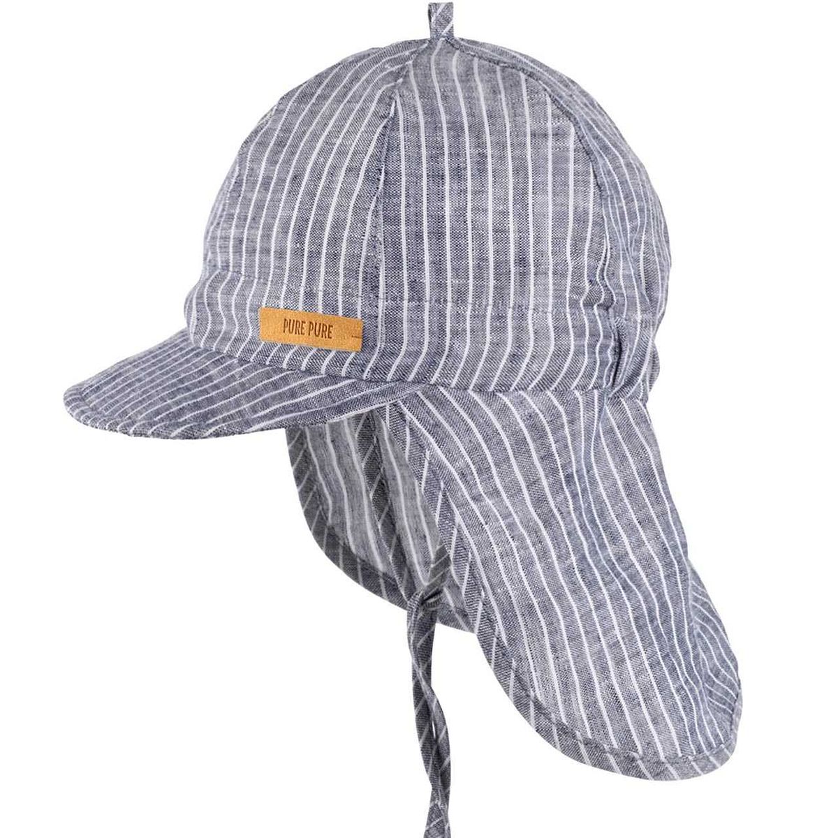 Leinen Schirmmütze Nackenschutz marine 51 Leinen Schirmmütze Nackenschutz marine 51