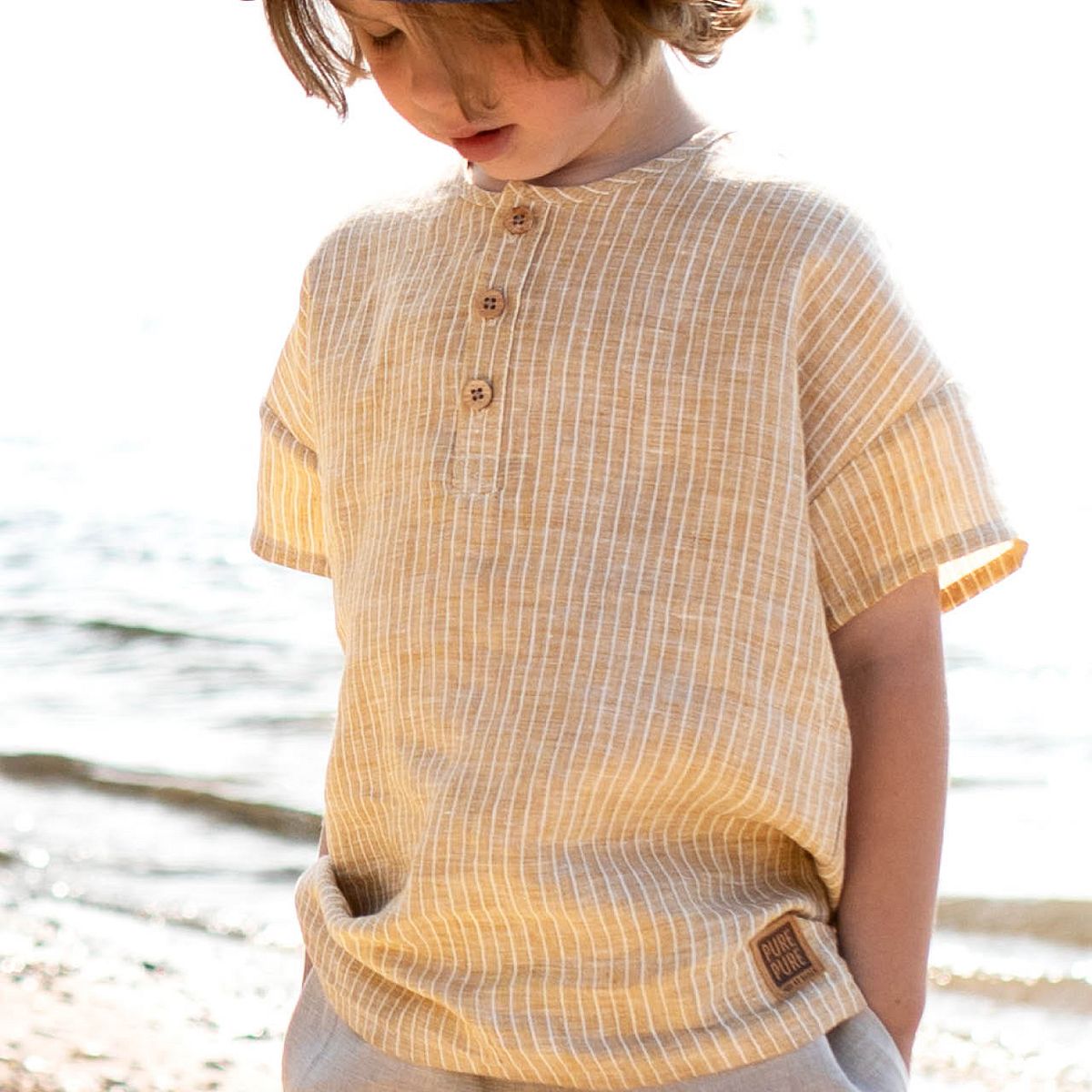 Leinen Shirt kurzarm sahara-beige 110/116 Leinen Shirt kurzarm sahara-beige 110/116