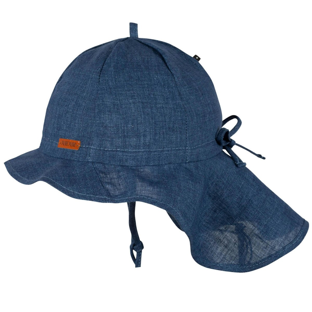 Leinen Sonnenhut Nackenschutz jeans-blau 53 Leinen Sonnenhut Nackenschutz jeans-blau 53