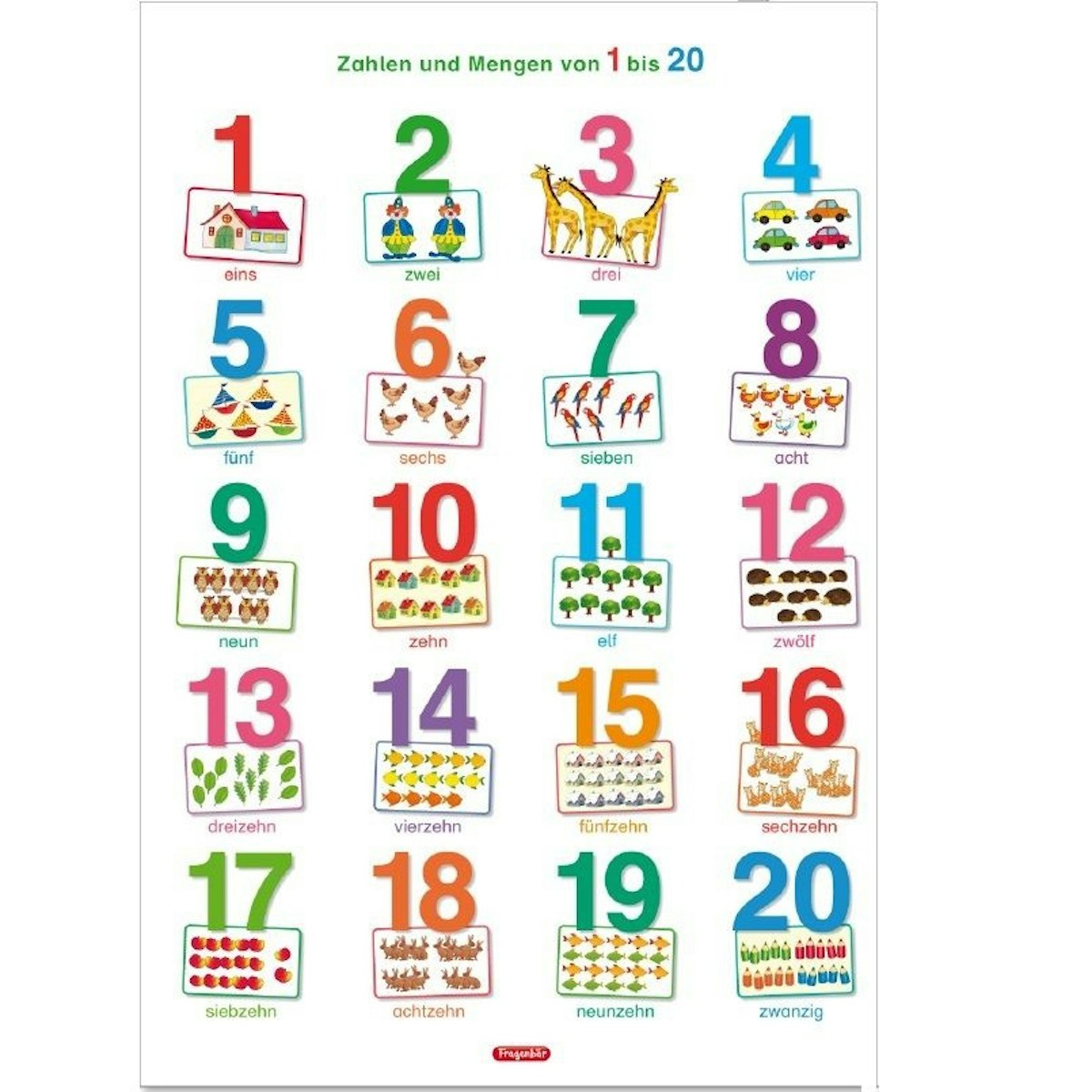 Lernposter Zahlen und Mengen ab 4 Jahre 70 x 100 cm Lernposter Zahlen und Mengen ab 4 Jahre 70 x 100 cm