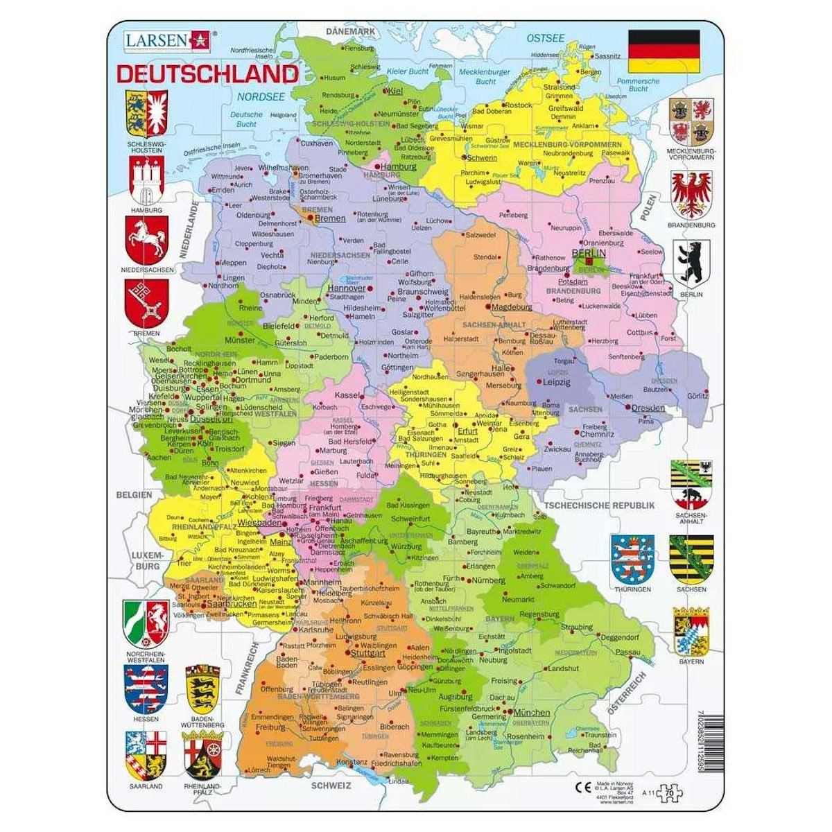 Lernpuzzle Deutschland Bundesländer für Kinder ab 6 Jahre Lernpuzzle Deutschland Bundesländer für Kinder ab 6 Jahre