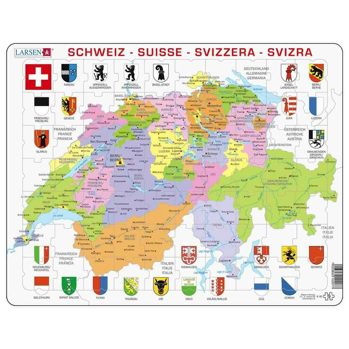 Lernpuzzle Schweiz Karte für Kinder ab 6 Jahre Lernpuzzle Schweiz Karte für Kinder ab 6 Jahre