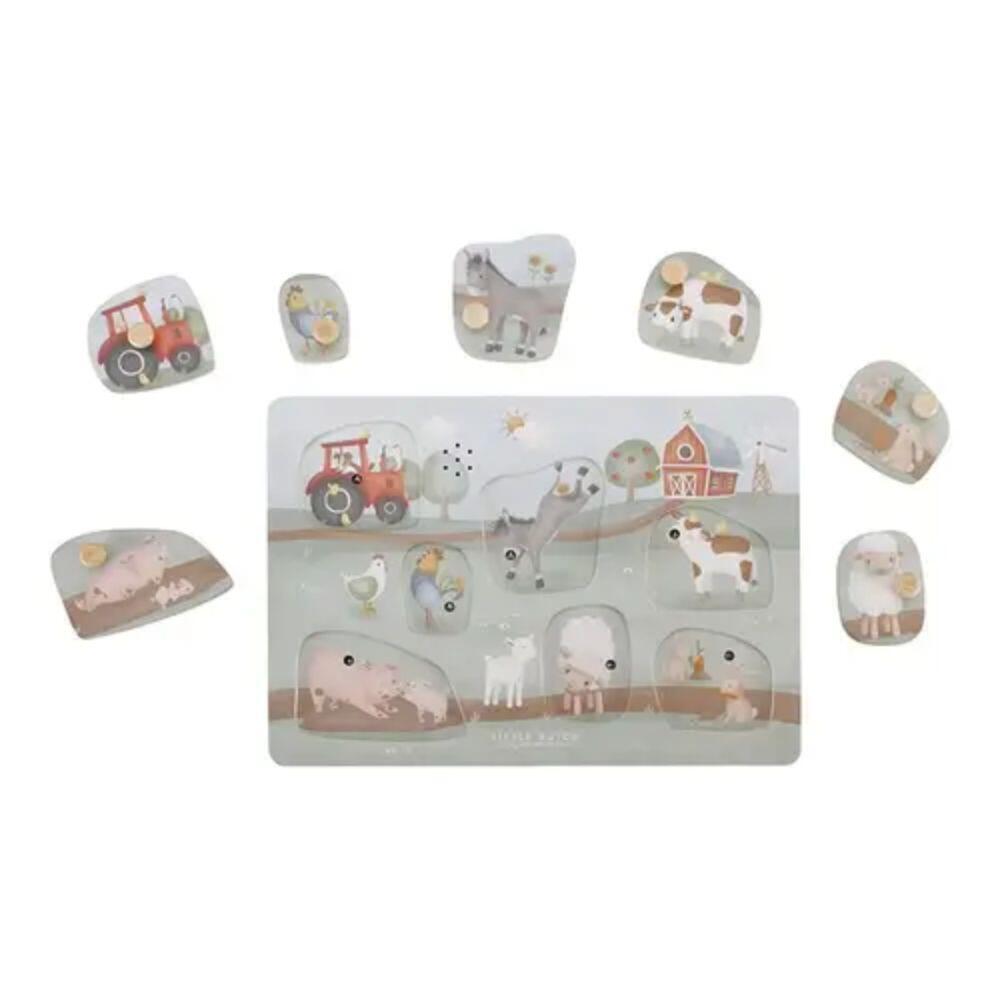 Little Dutch - Sound Greif Puzzle Little Farm Bauernhof Holz mit Geräuschen Little Dutch - Sound Greif Puzzle Little Farm Bauernhof Holz mit Geräuschen