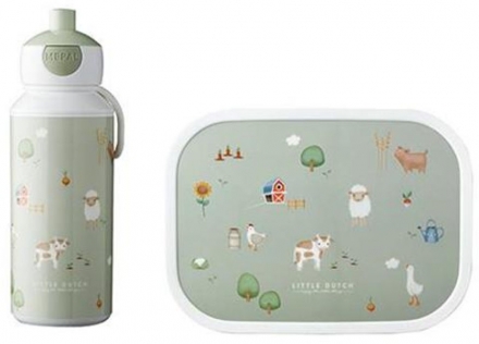 Little Dutch x Mepal Lunchset Pop-Up Flasche und Dose, Little Farm