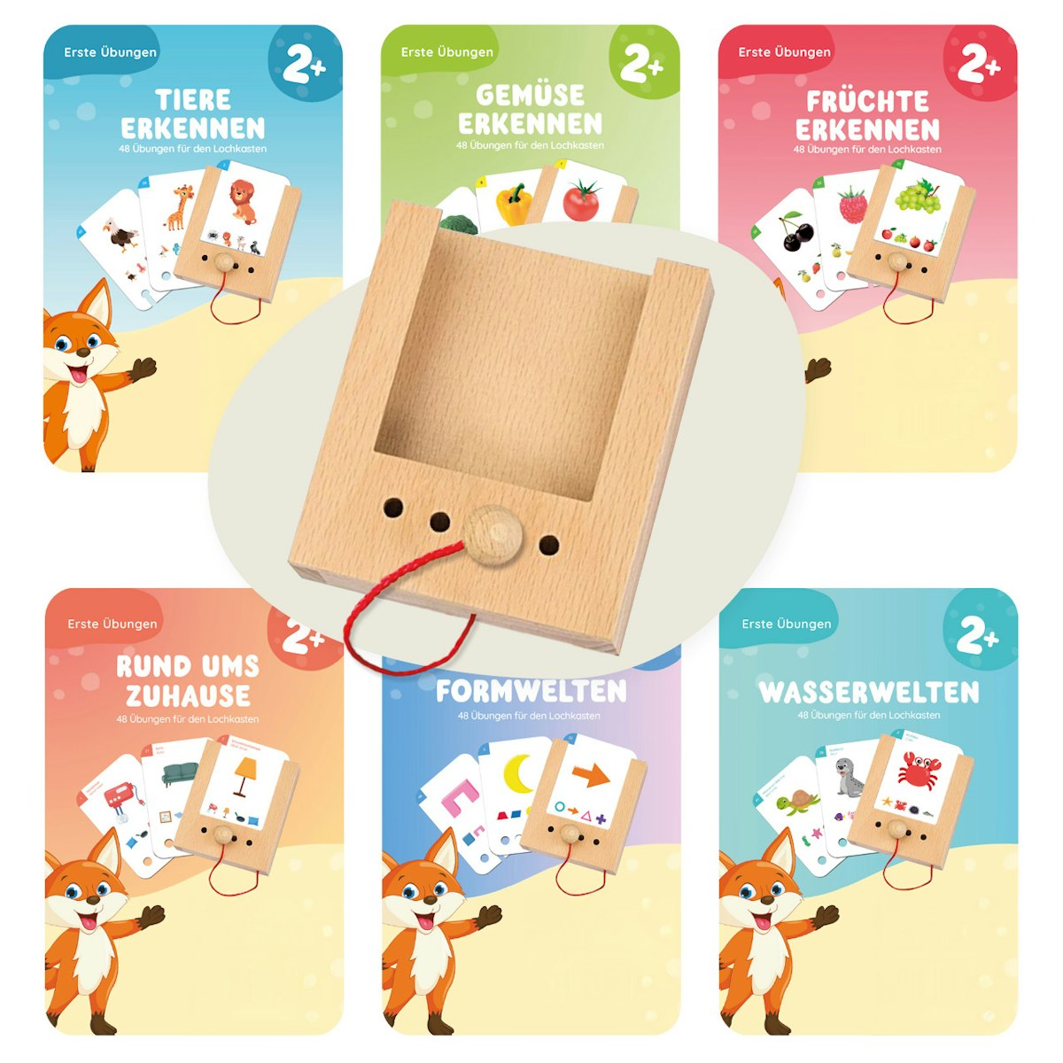 Lochkasten Starterset ab 2 Jahren mit 6 Kartensätzen Lochkasten Starterset ab 2 Jahren mit 6 Kartensätzen