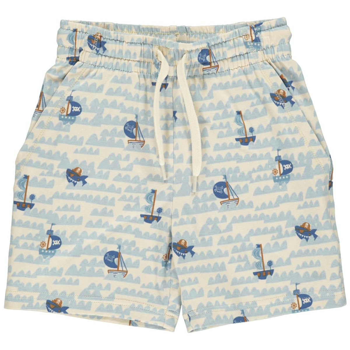 Lockere Shorts Piratenschiff creme-hellblau 98 Lockere Shorts Piratenschiff creme-hellblau 98