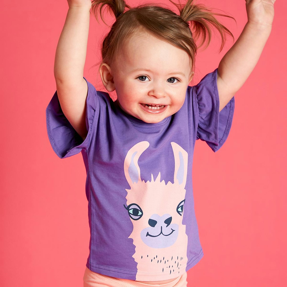 Mädchen Shirt kurzarm Lama lila Rüschen 68 Mädchen Shirt kurzarm Lama lila Rüschen 68