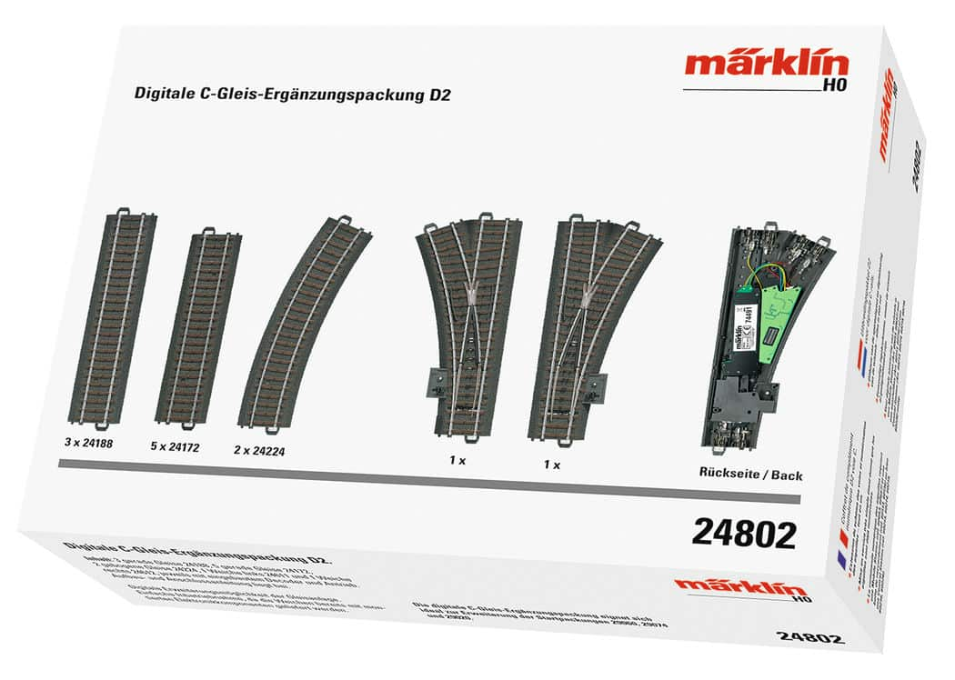 Märklin 24802 Digitale C-Gleis-Ergänzungspackung D2 Schienen Gleise Modellbahn