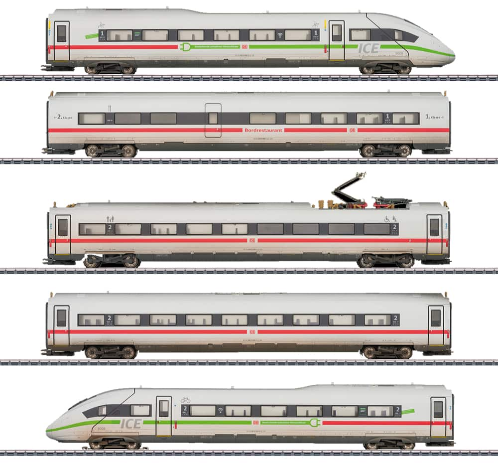 Märklin 39717 Triebwagenzug ICE 4 Baureihe 412/812 grün verschmutzt DB AG H0