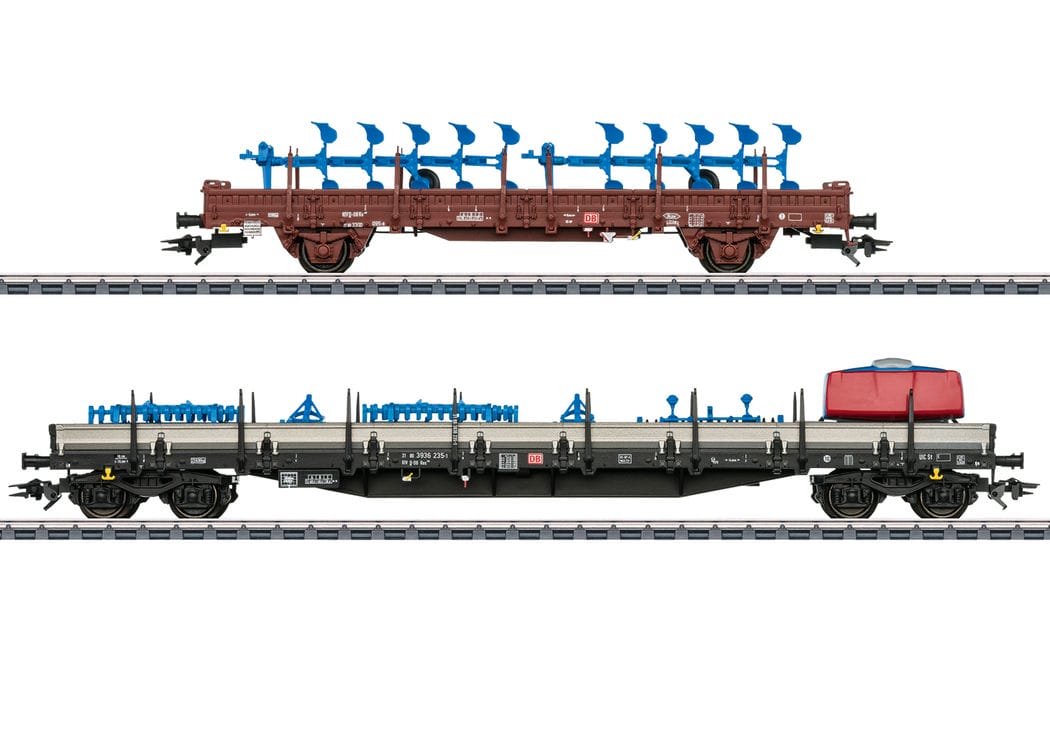 Märklin 46405 Güterwagen-Set Rungenwagen mit Landwirtschaftlichen Geräten DB AG