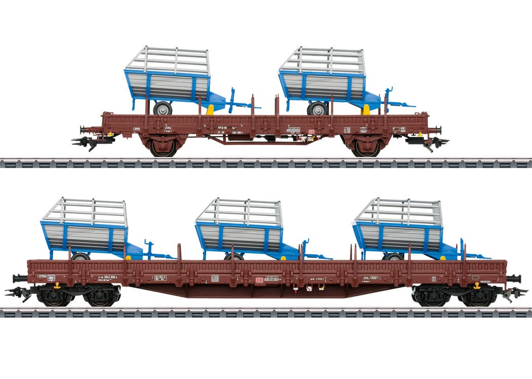 Märklin 46407 Güterwagen-Set Rungenwagen mit Landwirtschaftlichen Geräten DB AG