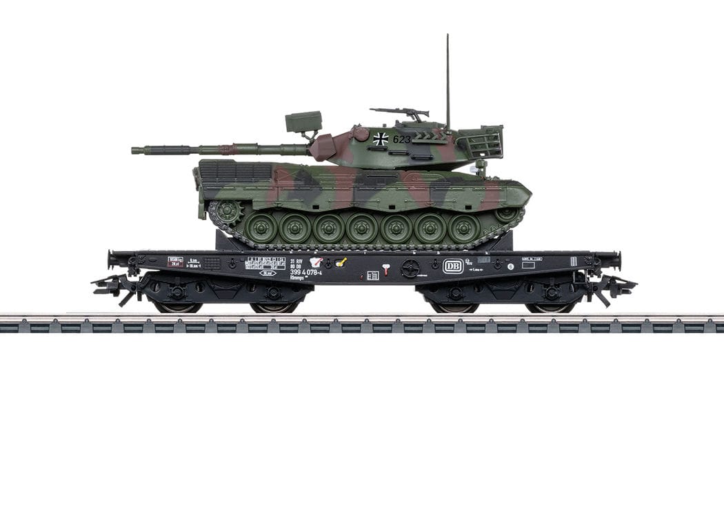 Märklin 48878 Schwerlast-Flachwagen Rlmmps 650 mit Leopard Panzer 1A1 DB H0 MoBa